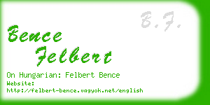 bence felbert business card